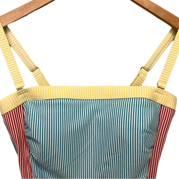 Lands' End Blue and Red Striped Swim Top-NWOT - Picture 2 of 6